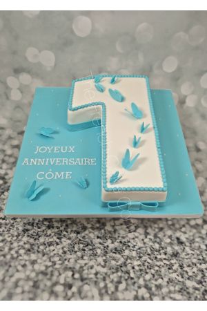 1 Year baby boy number cake
