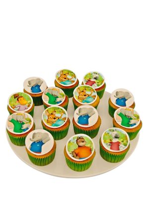 Een feestelijke cupcake voor de verjaardag van Babar.