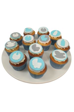 Cupcakes baby shower baptême bleu