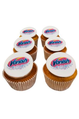Ensemble de cupcakes personnalisés avec logo d'entreprise pour réceptions et événements corporate