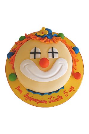 Tête de clown en forme de gâteau d'anniversaire
