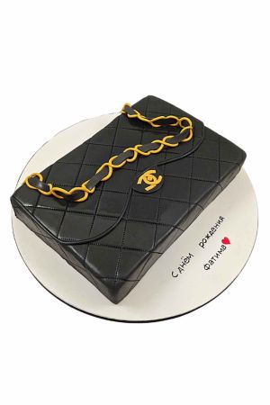 Gâteau en forme de sac à main Chanel noir