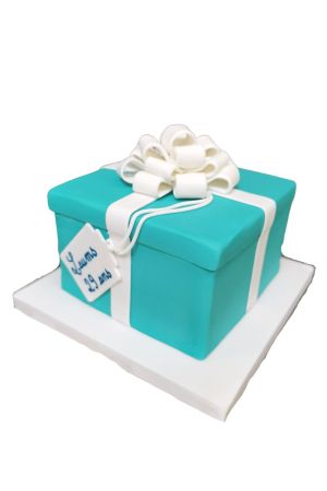 Gâteau cadeau thème Tiffany