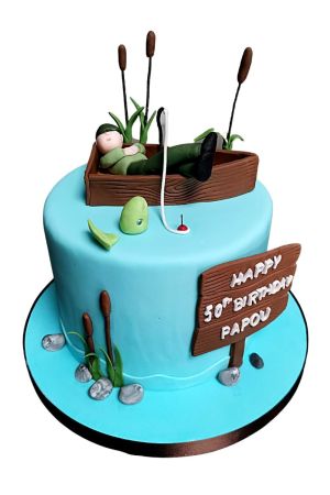 Gone fishing birthday cake
