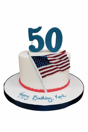American flag birthday cake