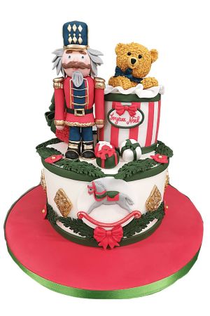 Gâteau de Noël Casse-Noisette et Ours en peluche