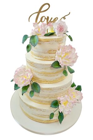 Naked Cake décoré de pivoines