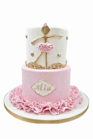 Ballerina tiered birthday cake
