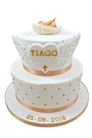 Angel theme christening cake
