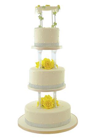 Gâteau avec Colonnes et Roses