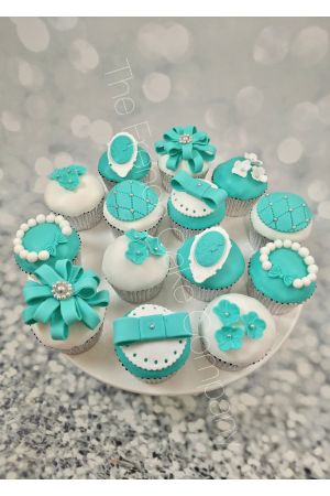 Cupcakes met Tiffany-thema