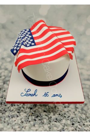 American flag birthday cake