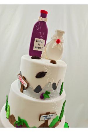 Wine wedding cake topper