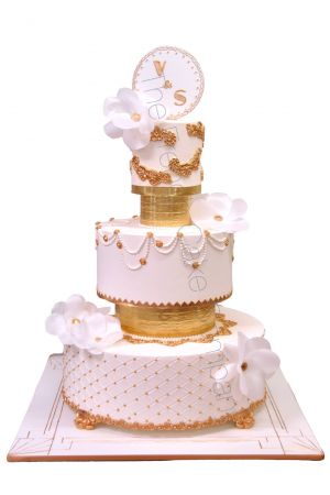 Gatsby vintage wedding cake