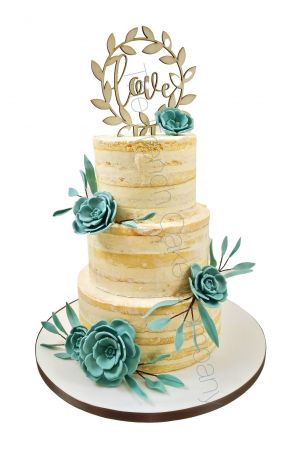 Naked cake mariage succulentes