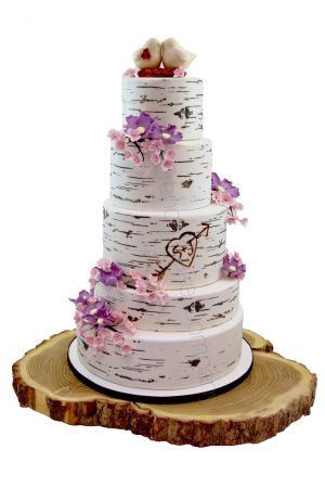 Wood rustic wedding cake
