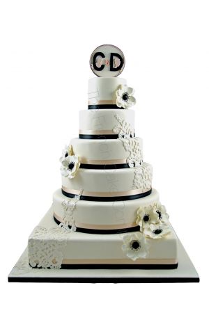 Modern embroidery wedding cake