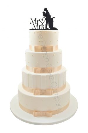 Satin bows wedding cake