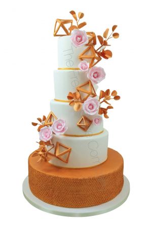 Rose gold wedding cake