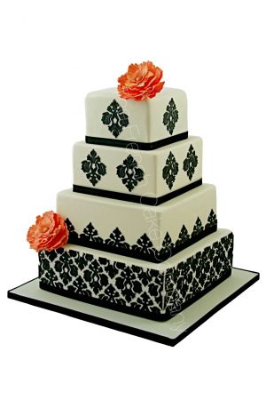 modern square wedding cake