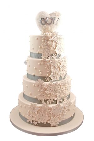Snowflakes wedding cake