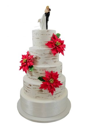 Winter flowers wedding cake