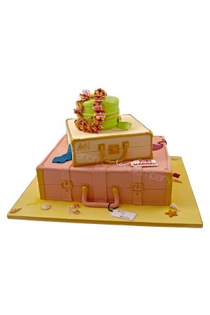 Suitcase theme wedding cake