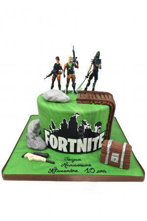 Fortnite themed birthday cake