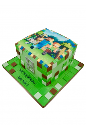 Gâteau d'anniversaire jeu Minecraft