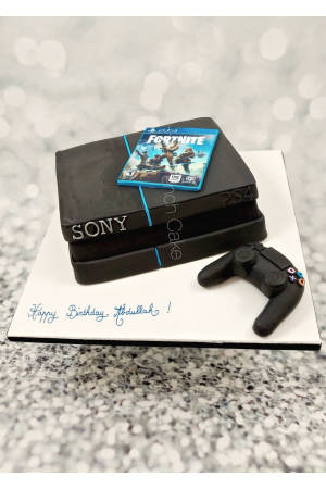 Gâteau d'anniversaire PS4 et Fortnite