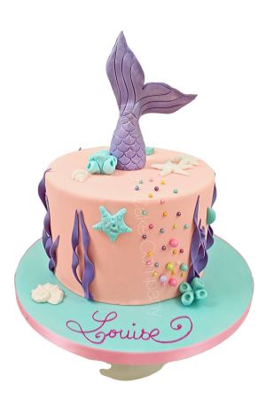 Gâteau d'anniversaire sirène et mer