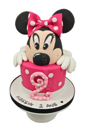 Gâteau décoré tête de Minnie