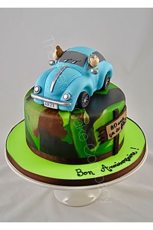 Gâteau anniversaire VW coccinelle