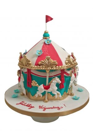 Carousel horse themed birthday cake
