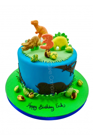Dinosaurusthema verjaardagstaart 