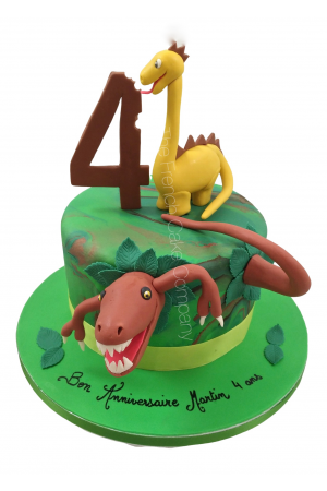 Brutale dinosaurus verjaardagstaart