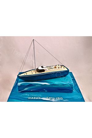 Yacht sailing birthday cake