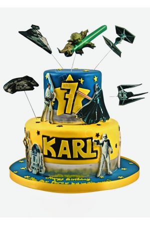 Star Wars decorated birthday cake