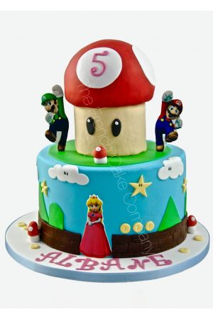 Gâteau Super Mario, Luigi et Peach