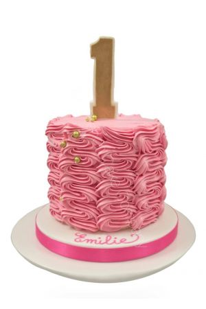 Roze botercreme verjaardagstaart