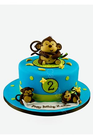Gâteau anniversaire singes