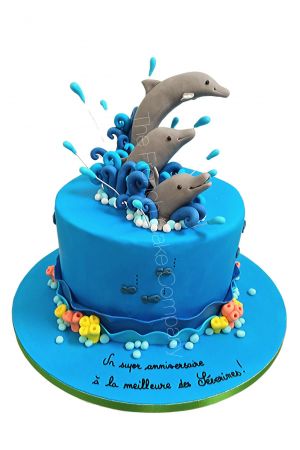 Gâteau d'anniversaire dauphins