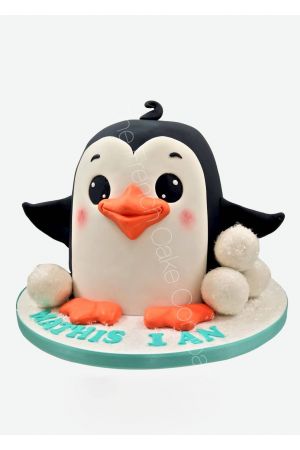 Leuke Pinguin verjaardagstaart