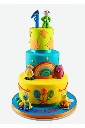 Baby TV tiered birthday cake