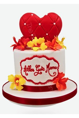 Heart birthday cake