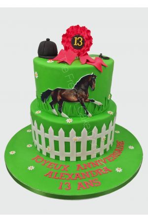 Paardrijden gelaagde taart
