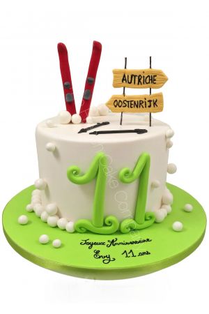 Gâteau anniversaire fan de ski