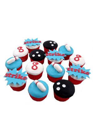 Bowling party cupcakes