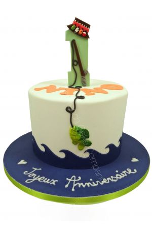 Fishing theme birthday cake