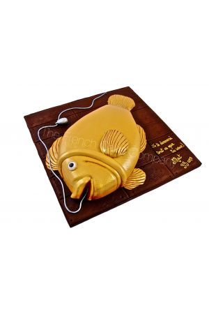 gold fish birthday cake